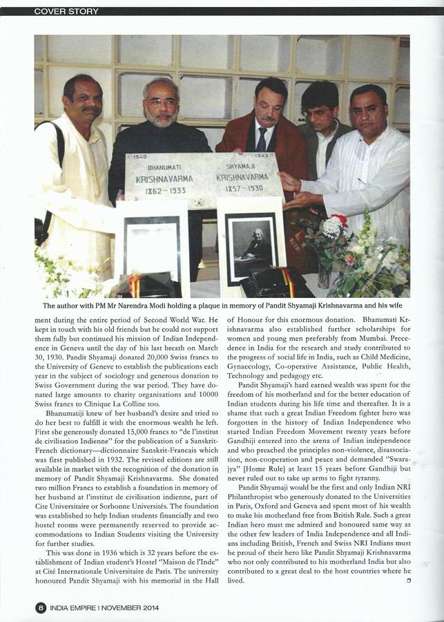 FORFOTTEN FREEDOM FIGHTER ARTICLE IN INDIA EMPIRE MAGAZINE